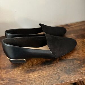 Black leather and suede loafers - size 7.5